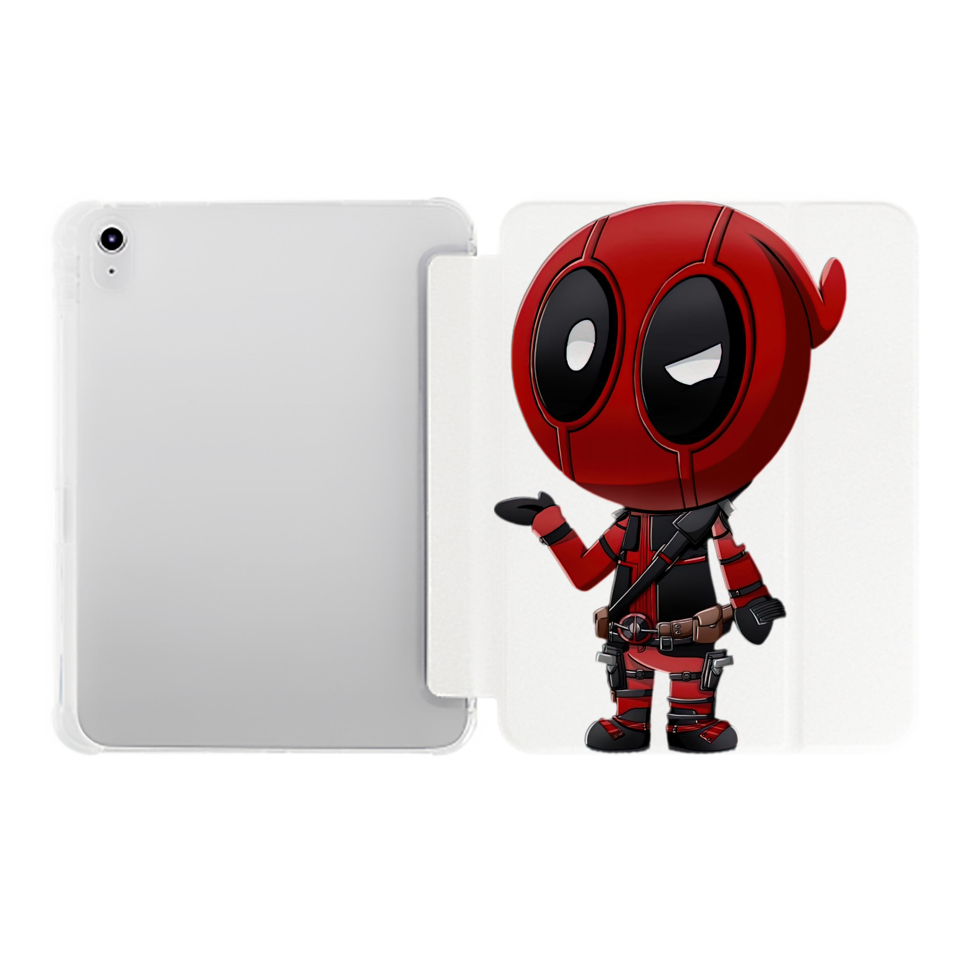 （画像用） Deadpool デッドプール IPad ケース ペン収納付き 三つ折りスタンド PUレザー×シリコン 対応機種9.5/10.5/10.9インチ